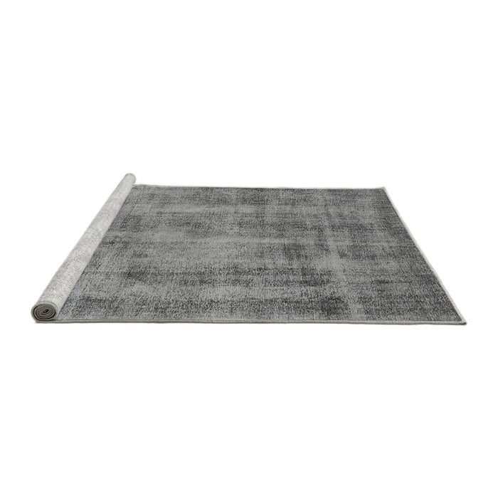Sideview of Machine Washable Oriental Gray Industrial Rug, wshurb1855gry