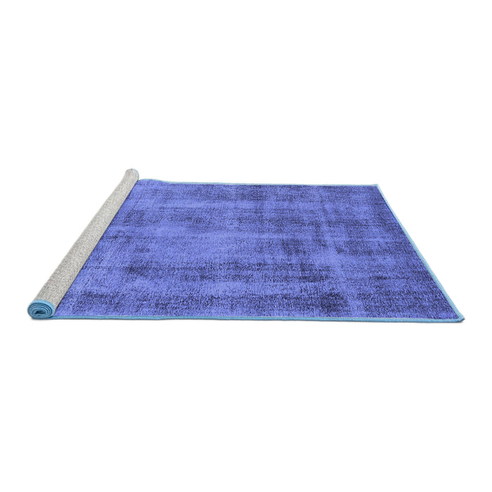 Sideview of Machine Washable Oriental Blue Industrial Rug, wshurb1855blu