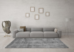 Machine Washable Oriental Gray Industrial Rug in a Living Room,, wshurb1855gry