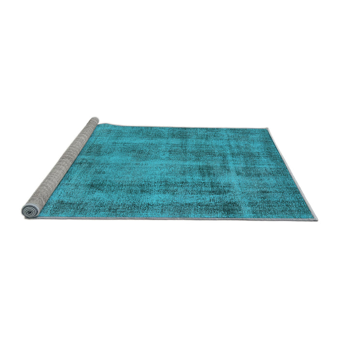 Sideview of Machine Washable Oriental Light Blue Industrial Rug, wshurb1855lblu