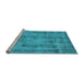 Sideview of Machine Washable Oriental Light Blue Industrial Rug, wshurb1855lblu