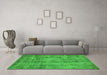 Machine Washable Oriental Green Industrial Area Rugs in a Living Room,, wshurb1855grn