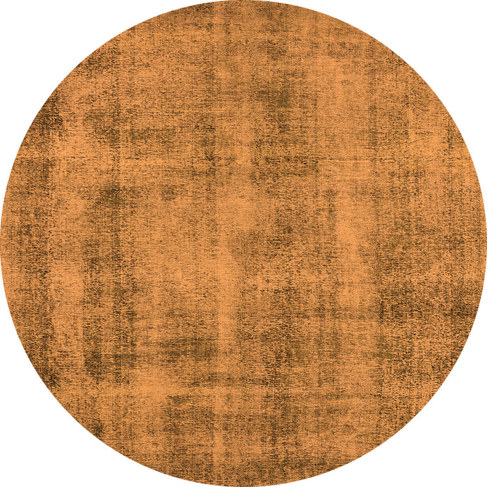 Round Machine Washable Oriental Orange Industrial Area Rugs, wshurb1855org