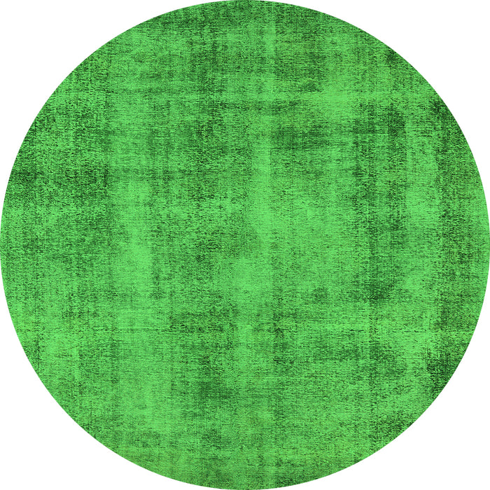 Round Oriental Green Industrial Rug, urb1855grn
