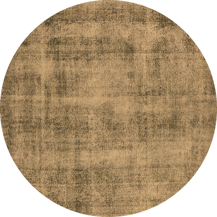 Round Machine Washable Oriental Brown Industrial Rug, wshurb1855brn