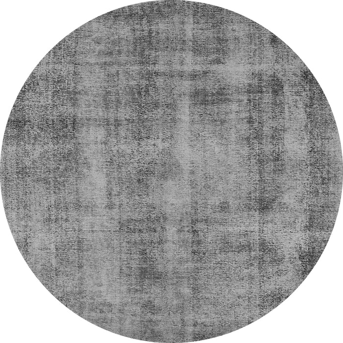 Round Oriental Gray Industrial Rug, urb1855gry