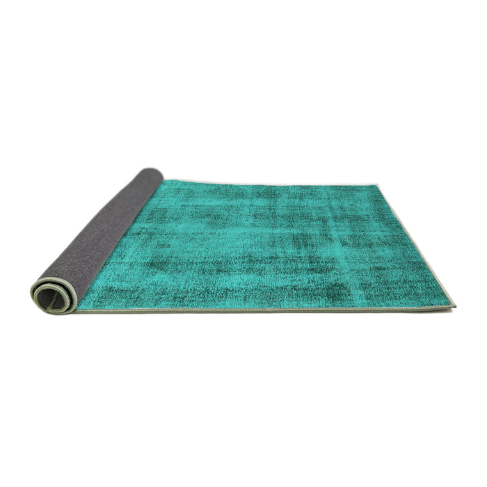 Sideview of Oriental Turquoise Industrial Rug, urb1855turq