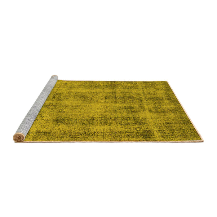 Sideview of Machine Washable Oriental Yellow Industrial Rug, wshurb1855yw