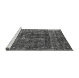 Sideview of Machine Washable Oriental Gray Industrial Rug, wshurb1856gry