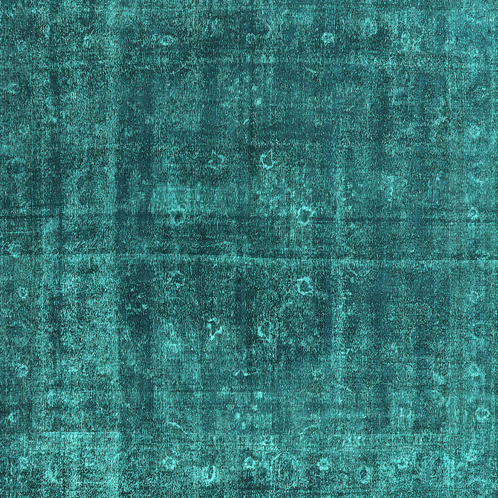 Square Machine Washable Oriental Turquoise Industrial Area Rugs, wshurb1856turq