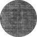 Round Oriental Gray Industrial Rug, urb1856gry