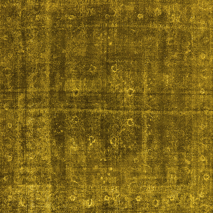 Square Machine Washable Oriental Yellow Industrial Rug, wshurb1856yw