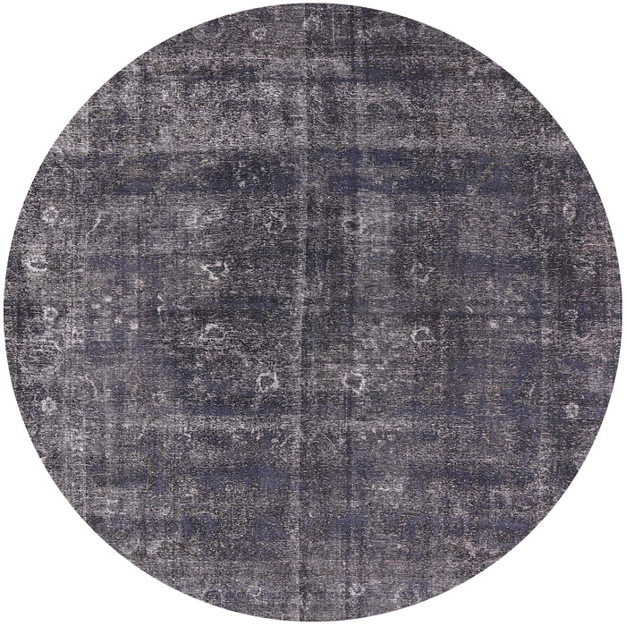 Round Machine Washable Industrial Modern Plum Purple Rug, wshurb1856