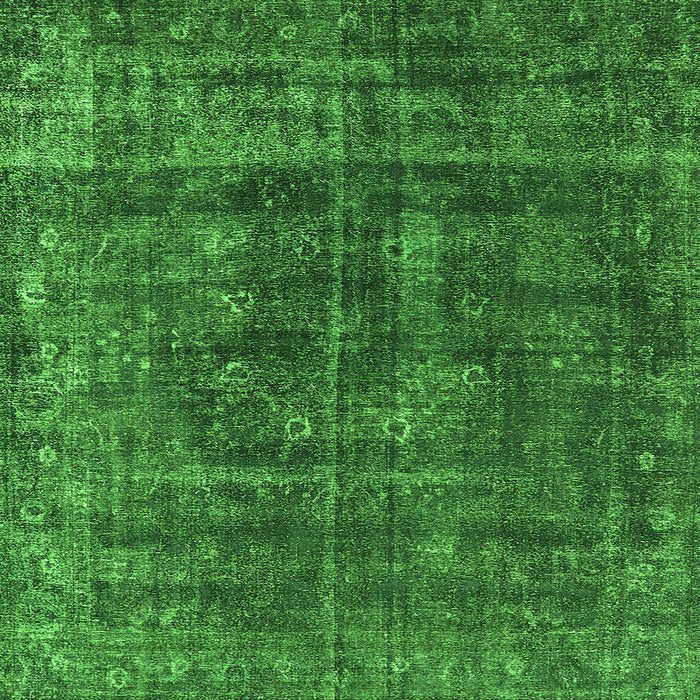 Square Oriental Green Industrial Rug, urb1856grn