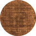 Round Oriental Orange Industrial Rug, urb1856org