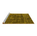 Sideview of Machine Washable Oriental Yellow Industrial Rug, wshurb1856yw