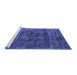 Sideview of Machine Washable Oriental Blue Industrial Rug, wshurb1856blu