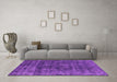 Machine Washable Oriental Purple Industrial Area Rugs in a Living Room, wshurb1856pur