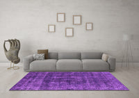 Machine Washable Oriental Purple Industrial Rug, wshurb1856pur