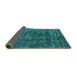 Sideview of Oriental Turquoise Industrial Rug, urb1856turq