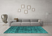 Machine Washable Oriental Turquoise Industrial Area Rugs in a Living Room,, wshurb1856turq