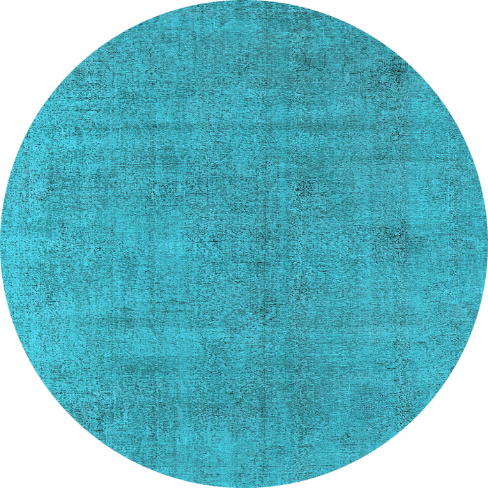 Round Machine Washable Oriental Light Blue Industrial Rug, wshurb1857lblu