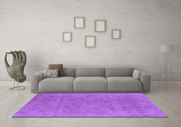 Machine Washable Oriental Purple Industrial Area Rugs in a Living Room, wshurb1857pur