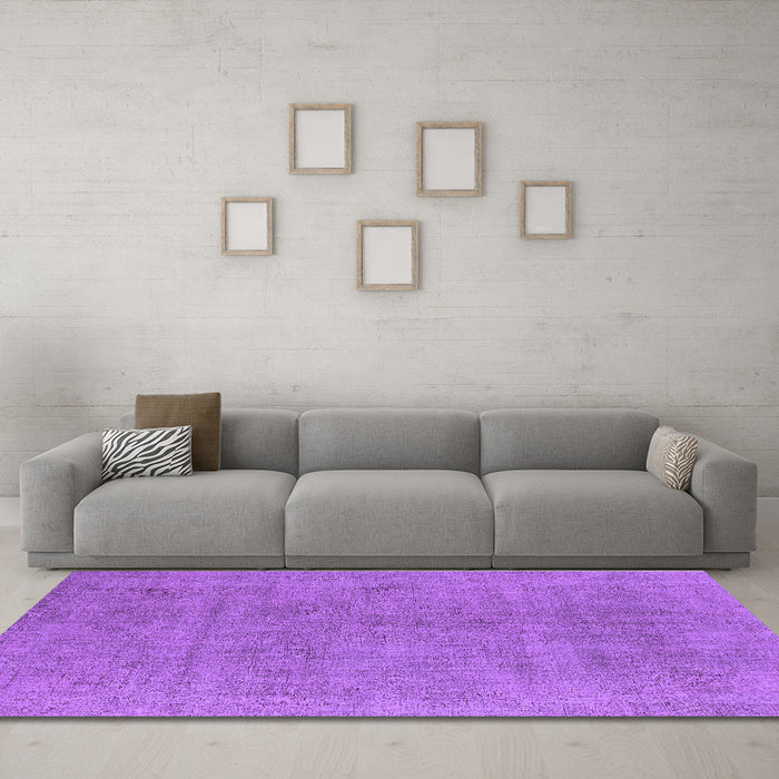 Machine Washable Oriental Purple Industrial Area Rugs in a Living Room, wshurb1857pur