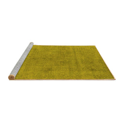 Sideview of Machine Washable Oriental Yellow Industrial Rug, wshurb1857yw
