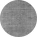 Round Oriental Gray Industrial Rug, urb1857gry