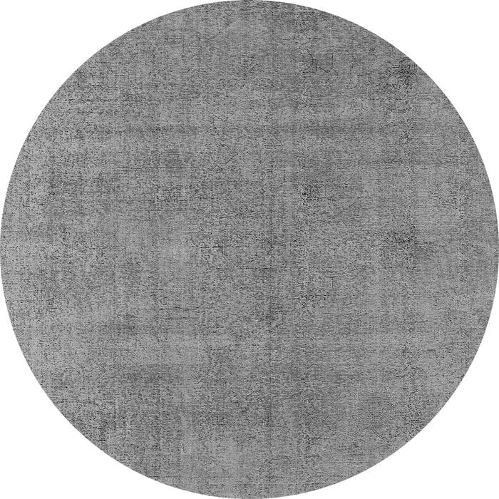 Round Machine Washable Oriental Gray Industrial Rug, wshurb1857gry