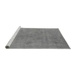 Sideview of Machine Washable Oriental Gray Industrial Rug, wshurb1857gry