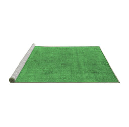 Sideview of Machine Washable Oriental Emerald Green Industrial Area Rugs, wshurb1857emgrn