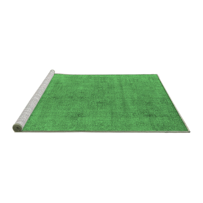 Sideview of Machine Washable Oriental Emerald Green Industrial Area Rugs, wshurb1857emgrn