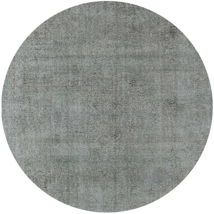 Round Mid-Century Modern Silver Gray Oriental Rug, urb1857