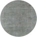 Round Mid-Century Modern Silver Gray Oriental Rug, urb1857