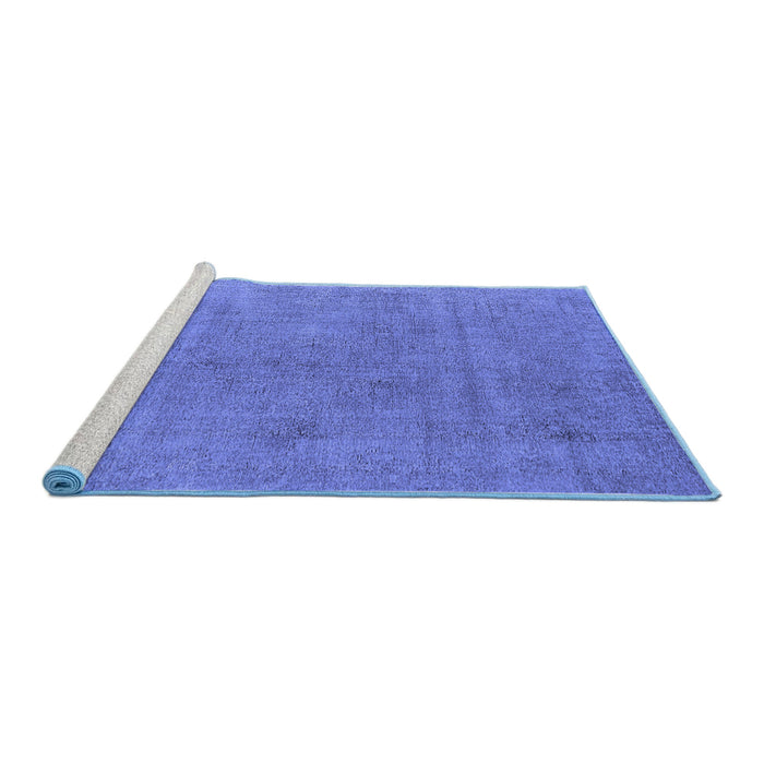 Sideview of Machine Washable Oriental Blue Industrial Rug, wshurb1857blu