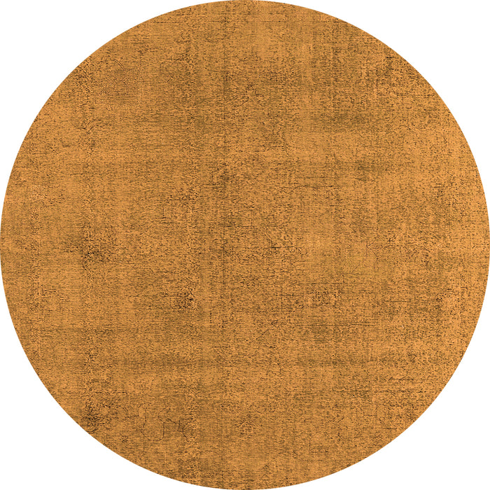 Round Machine Washable Oriental Orange Industrial Area Rugs, wshurb1857org