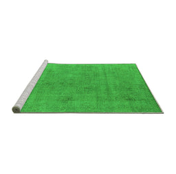 Sideview of Machine Washable Oriental Green Industrial Area Rugs, wshurb1857grn