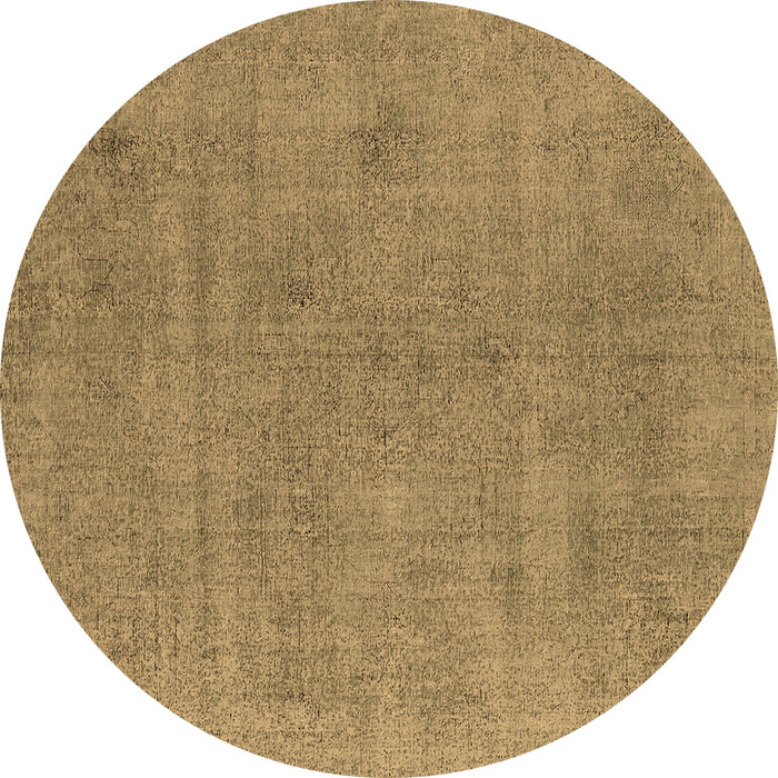 Round Oriental Brown Industrial Rug, urb1857brn