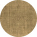 Round Oriental Brown Industrial Rug, urb1857brn