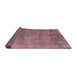 Sideview of Mid-Century Modern Pale Violet Red Pink Oriental Rug, urb1858