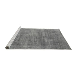 Sideview of Machine Washable Oriental Gray Industrial Rug, wshurb1858gry
