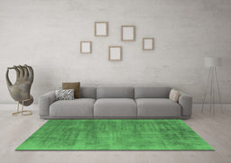 Machine Washable Oriental Emerald Green Industrial Area Rugs in a Living Room,, wshurb1858emgrn