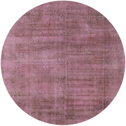 Round Mid-Century Modern Pale Violet Red Pink Oriental Rug, urb1858