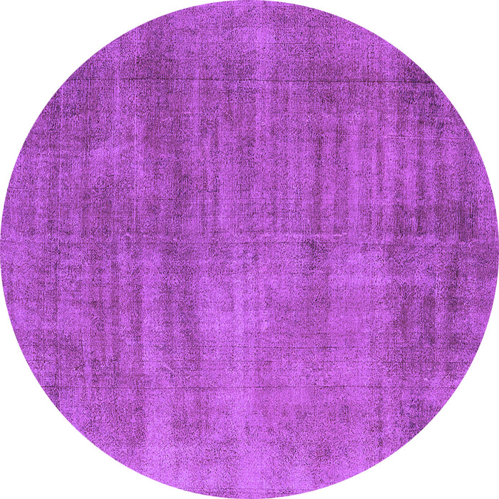 Round Oriental Purple Industrial Rug, urb1858pur