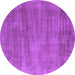 Round Oriental Purple Industrial Rug, urb1858pur