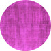 Round Oriental Pink Industrial Rug, urb1858pnk