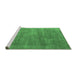 Sideview of Machine Washable Oriental Emerald Green Industrial Area Rugs, wshurb1858emgrn