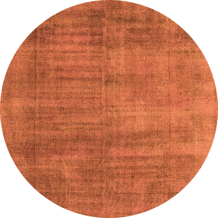 Round Oriental Orange Industrial Rug, urb1858org